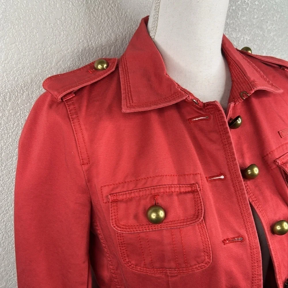 J. Crew Orange 100% Cotton Long‎ Sleeve Casual Career Preppy Jacket Size XS